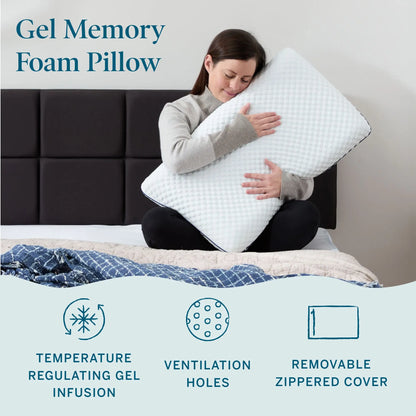 Ventilated Gel Memory Foam Pillow with Enhanced Breathability for Optimal Cooling Sleep Support