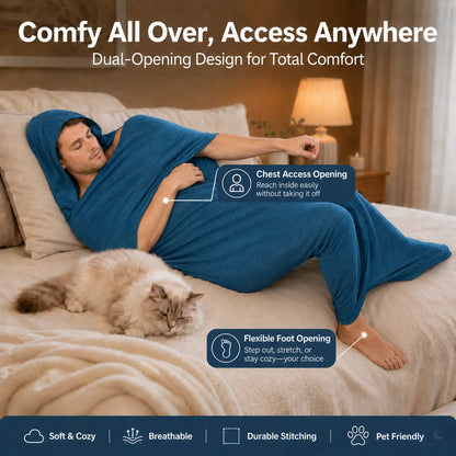 Hug Deep Sleep Wearable Blanket - Stretch Compression Sleep Sack with Hand Access, Breathable and Cozy Sensory Blanket for Adults, Kids, and Teens, Machine Washable Alternative to Weighted Blankets, Ideal for Sports and Nighttime Comfort Gifts
