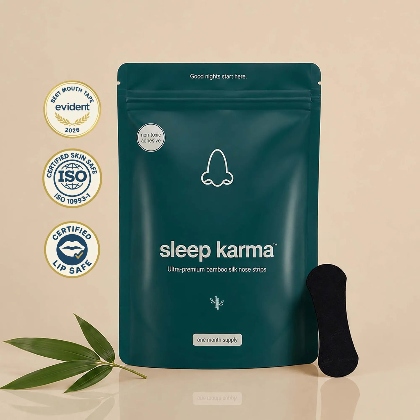 Sleep Karma Premium Bamboo Nasal Strips - Anti-Snoring Nasal Dilators for Enhanced Breathing and Improved Sleep Quality