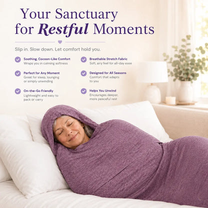 Hug Deep Sleep Wearable Blanket - Stretch Compression Sleep Sack with Hand Access, Breathable and Cozy Sensory Blanket for Adults, Kids, and Teens, Machine Washable Alternative to Weighted Blankets, Ideal for Sports and Nighttime Comfort Gifts